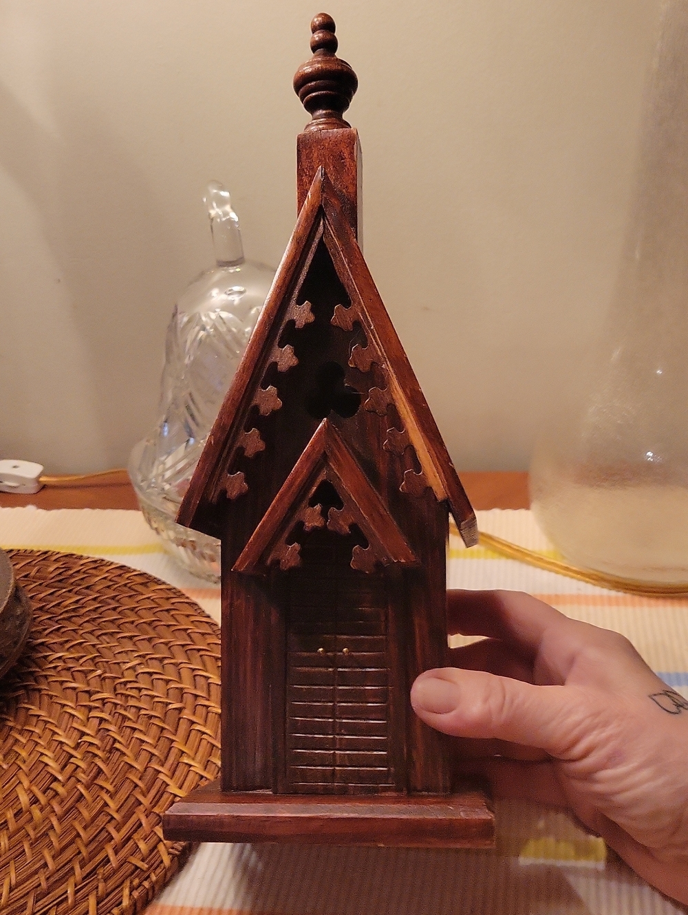 Antique Gothic Handmade Chapel W/ Tramp Art Aesthetic; RARE!